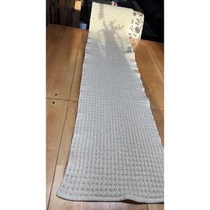Brooks Brothers Cream Gold Metallic Knit Table Runner